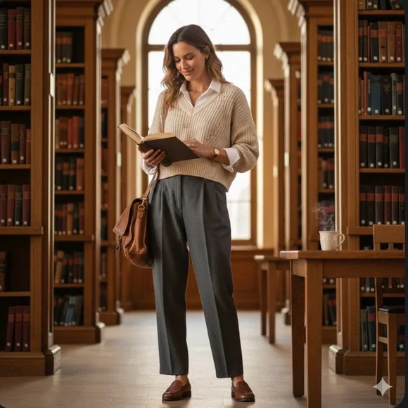 Jon & Anna Cream Pointelle Knit Cropped Sweater - Size M - Boho Coastal Academia - Picture 12 of 15